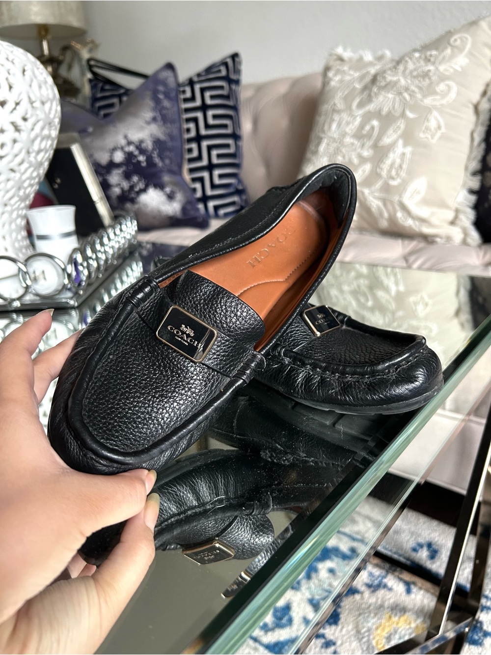 Coach Women’s Black Leather Loafers